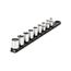 3/8" Drive 6-Point Socket Set with Rail, 9-Piece (5/16-3/4")