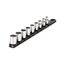 3/8" Drive 12-Point Socket Set with Rail, 9-Piece (5/16-3/4")