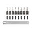 3/8" Drive Triple Square Impact Bit Socket Set with Rail, 8-Piece (M4 - M12)
