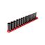 1/4" Drive Deep 12-Point Impact Socket Set with Rail, 16-Piece (4-17 mm)
