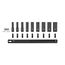 3/8" Drive Deep 6-Point Impact Socket Set with Rail, 9-Piece (5/16-3/4")