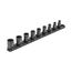 3/8" Drive 12-Point Impact Socket Set with Rail, 9-Piece (5/16-3/4")