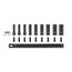 3/8" Drive Deep 12-Point Impact Socket Set with Rail, 9-Piece (5/16-3/4")