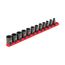 3/8" Drive 12-Point Impact Socket Set with Rail, 12-Piece (8-19mm)