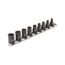 1/2" Drive External Star Impact Socket Set with Rail, 9-Piece (E10-E24)