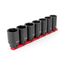 1/2" Drive Deep 6-Point Axle Nut Impact Socket Set with Rail, 7-Piece (29-38mm)