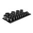 1/2" Drive 6-Point Impact Socket Set with Rails and Tray, 29 Pieces (5/16" - 2")
