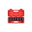 1/2" Drive Deep 6-Point Axle Nut Impact Socket Set with Case, 7-Piece (29-38mm)