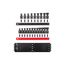 3/8" Drive 6-Point Universal Joint Impact Socket Set with Rails and Tray, 21-Piece (5/16-3/4", 8-19 mm)