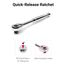 1/4" Drive 6-Point Socket and Ratchet Set with Rails, 29-Piece (5/32-9/16")