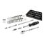 1/4" Drive 12-Point Socket and Ratchet Set with Rails, 29-Piece (5/32-9/16")