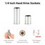 1/4" Drive 12-Point Socket and Ratchet Set with Rails, 29-Piece (5/32-9/16")