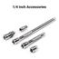 1/4" Drive 12-Point Socket and Ratchet Set with Rails, 29-Piece (5/32-9/16")