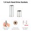 1/4" Drive 6-Point Socket and Ratchet Set with Rails, 35-Piece (4-15mm)