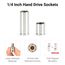 1/4" Drive 12-Point Socket and Ratchet Set with Rails, 35-Piece (4-15mm)