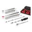 1/4" Drive 6-Point Socket and Ratchet Set with Rails, 57-Piece (5/32-9/16", 4-15mm)