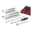 1/4" Drive 12-Point Socket and Ratchet Set with Rails, 57-Piece (5/32-9/16", 4-15mm)