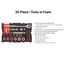 3/8" Drive 12-Point Socket, Bit, and Ratchet Set w/ Mini Stacking Tool Box, 35-Piece (8 - 19mm)