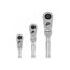 1/4", 3/8", 1/2" Drive Flex Head Quick-Release Stubby Ratchet Set, 3-Piece (3", 4"-1/2", 6")