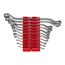 45-Degree Offset Box End Wrench Set with Modular Wrench Organizer, 11-Piece (6-32mm)