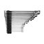 Long Fixed/Flex Head 12-Point Ratcheting Box End Wrench Set with Modular Organizers, 15-Piece (1/4-1")
