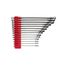 Long Fixed/Flex Head 12-Point Ratcheting Box End Wrench Set with Modular Organizers, 14-Piece (6-19 mm)