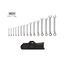 Reversible 12-Point Ratcheting Combination Wrench Set with Pouch, 15-Piece (1/4-1")