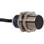Inductive Proximity Sensor, Cylinder Shielded, M18 Body, 0.2" Sensing Distance, 12 to 24 VDC, PNP, Normally Closed, 3-Wire, 2m Cable, XS518B1PBL2