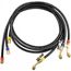 Low Loss Refrigerant Charging Hose w/ Shut-Off Valve, 1/4" x 1/4" SAE (Set of 3)