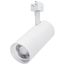 30W LED Track Head, J-Style, 20-Degree to 50-Degree Adjustable Beam Spread, CCT Selectable, Matte White Finish