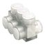 Unitap Insulated 8-Port Multi-Tap Connector, Double-Sided Cable Entry, Al/Cu Rated, 4 AWG, Clear Plastisol Insulation, 3/8" Hex, BIBD600-8