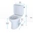 Drake II Two-Piece Round 1.28 GPF Universal Height Toilet with CEFIONTECT and Right-Hand Trip Lever, Cotton White - CST453CEFRG#01