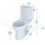 Drake II Two-Piece Elongated 1.28 GPF Universal Height Toilet with CEFIONTECT and Right-Hand Trip Lever, Cotton White - CST454CEFRG#01