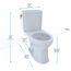 Drake II 1G Two-Piece Elongated 1.0 GPF Universal Height Toilet with CEFIONTECT, Cotton White - CST454CUFG#01