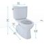 Vespin II Two-Piece Elongated 1.28 GPF Universal Height Skirted Design Toilet with CEFIONTECT, Cotton White - CST474CEFG#01