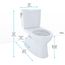Vespin II 1G Two-Piece Elongated 1.0 GPF Universal Height Skirted Design Toilet with CEFIONTECT, Cotton White - CST474CUFG#01