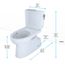 Vespin II 1G Two-Piece Elongated 1.0 GPF Universal Height Skirted Toilet with CEFIONTECT and Right-Hand Trip Lever, Cotton White - CST474CUFRG#01