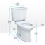 Drake Two-Piece Elongated 1.28 GPF Universal Height TORNADO FLUSH Toilet with CEFIONTECT and Right-Hand Trip Lever, 10 Inch Rough-In, Cotton White - CST776CEFRG.10#01