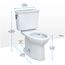 Drake Transitional Two-Piece Elongated 1.28 GPF Universal Height TORNADO FLUSH Toilet with 10 Inch Rough-In and CEFIONTECT, Cotton White - CST786CEFG.10#01