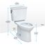 Drake Transitional Two-Piece Elongated 1.28 GPF Universal Height TORNADO FLUSH Toilet with CEFIONTECT, Cotton White - CST786CEFG#01