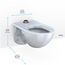 TORNADO FLUSH Commercial Flushometer Wall-Mounted Toilet, Elongated, Cotton White - CT728CU#01