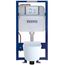 RP Wall-Hung D-Shape Toilet and DuoFit In-Wall 1.28 and 0.9 GPF Dual-Flush Tank System with Copper Supply, Matte Silver - CWT447247CMFG#MS