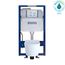 RP Wall-Hung D-Shape Toilet and DuoFit In-Wall 1.28 and 0.9 GPF Dual-Flush Tank System with Copper Supply, Matte Silver - CWT447247CMFG#MS