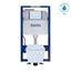 SP Wall-Hung Square-Shape Toilet and DuoFit In-Wall 1.28 and 0.9 GPF Dual-Flush Tank System with Copper Supply- CWT449249CMFG#WH