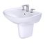 LHT241.8G#01 Supreme Oval Wall-Mount Bathroom Sink w/ CEFIONTECT and Shroud for 8" Center Faucets (Cotton White)