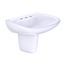 LHT242.8G#01 Prominence Oval Wall-Mount Bathroom Sink w/ CEFIONTECT and Shroud for 8" Center Faucets (Cotton White)