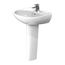 LPT241G#01 Supreme Oval Basin Pedestal Bathroom Sink w/ CEFIONTECT for Single Hole Faucets (Cotton White)