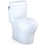 Aquia IV Cube Two-Piece Elongated Dual Flush 1.28 and 0.9 GPF Universal Height Toilet with CEFIONTECT, WASHLET+ Ready, Cotton White - MS436124CEMFGN#01