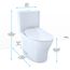 Aquia IV Two-Piece Elongated Dual Flush 1.28 and 0.9 GPF Toilet with CEFIONTECT and SoftClose Seat, WASHLET+ Ready, Cotton White - MS446234CEMFGN#01