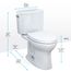 Drake II Two-Piece Elongated 1.28 GPF Universal Height Toilet with CEFIONTECT and SS124 SoftClose Seat, WASHLET+ Ready, Cotton White - MS454124CEFG#01